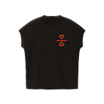 Camiseta Thinking Mu Parches Negra 2 Hearts Volta - ECRU