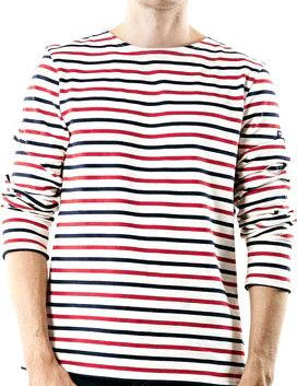 Camiseta Unisex Saint James Meridien Ecru Marine Tulipe - ECRU