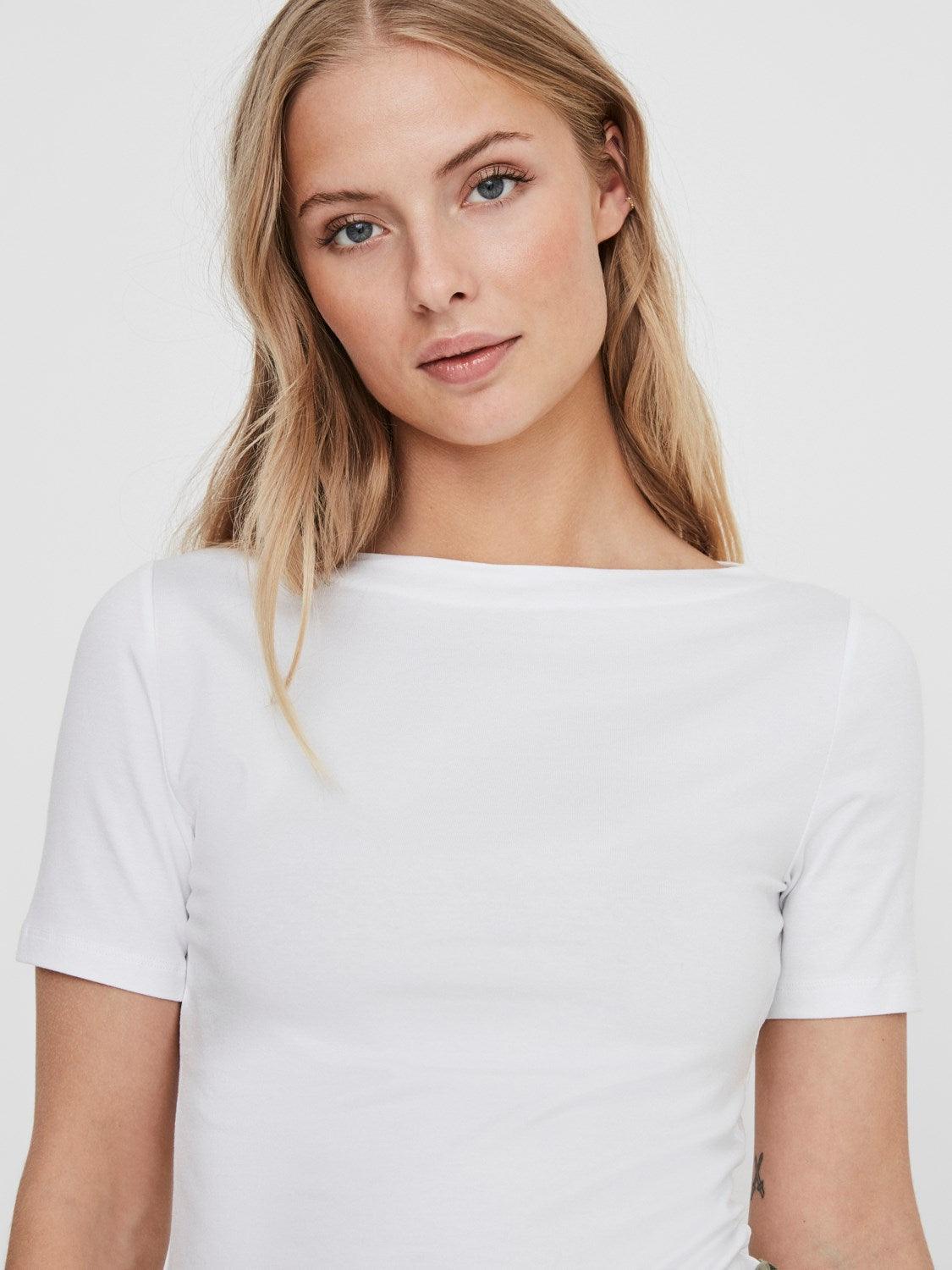 Camiseta Vero Moda Panda Modal Bright White - ECRU