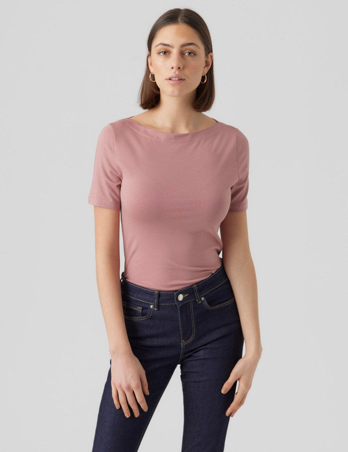 Camiseta Vero Moda Panda Modal Nostalgia Rose - ECRU