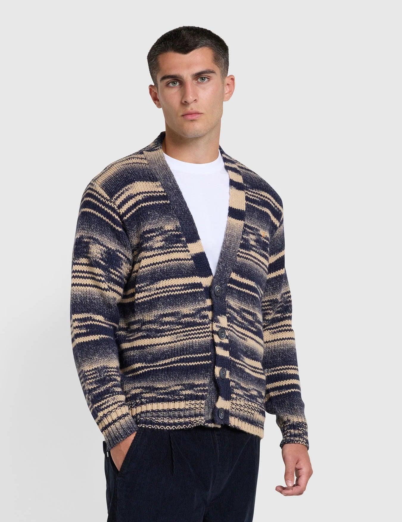 Cardigan Farah Ferrick True Navy - ECRU