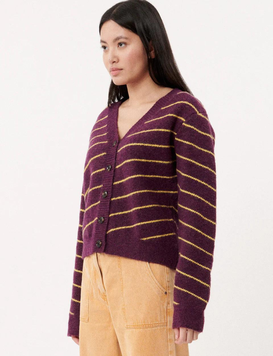 Cardigan FRNCH Marie Aubergine - ECRU