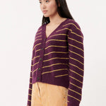 Cardigan FRNCH Marie Aubergine - ECRU