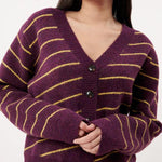 Cardigan FRNCH Marie Aubergine - ECRU