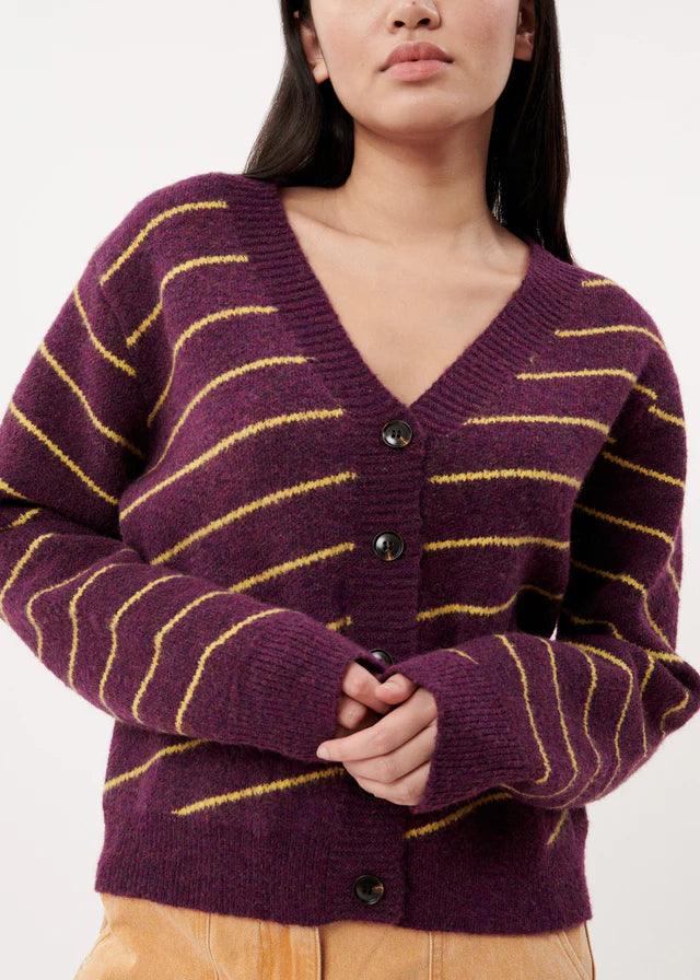 Cardigan FRNCH Marie Aubergine - ECRU