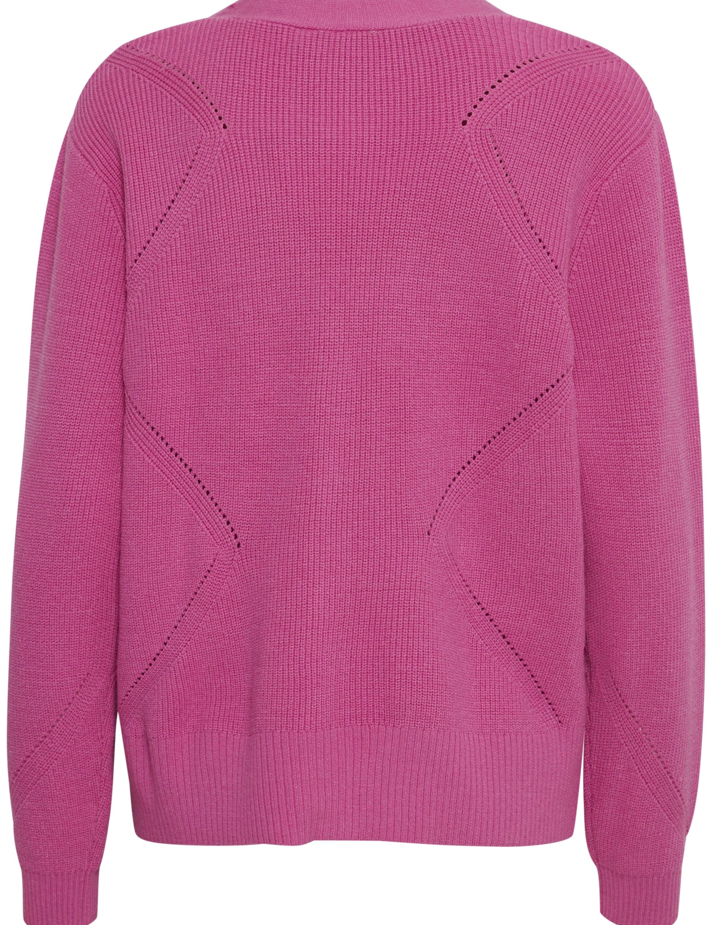 Cardigan ICHI Boston Super Pink - ECRU