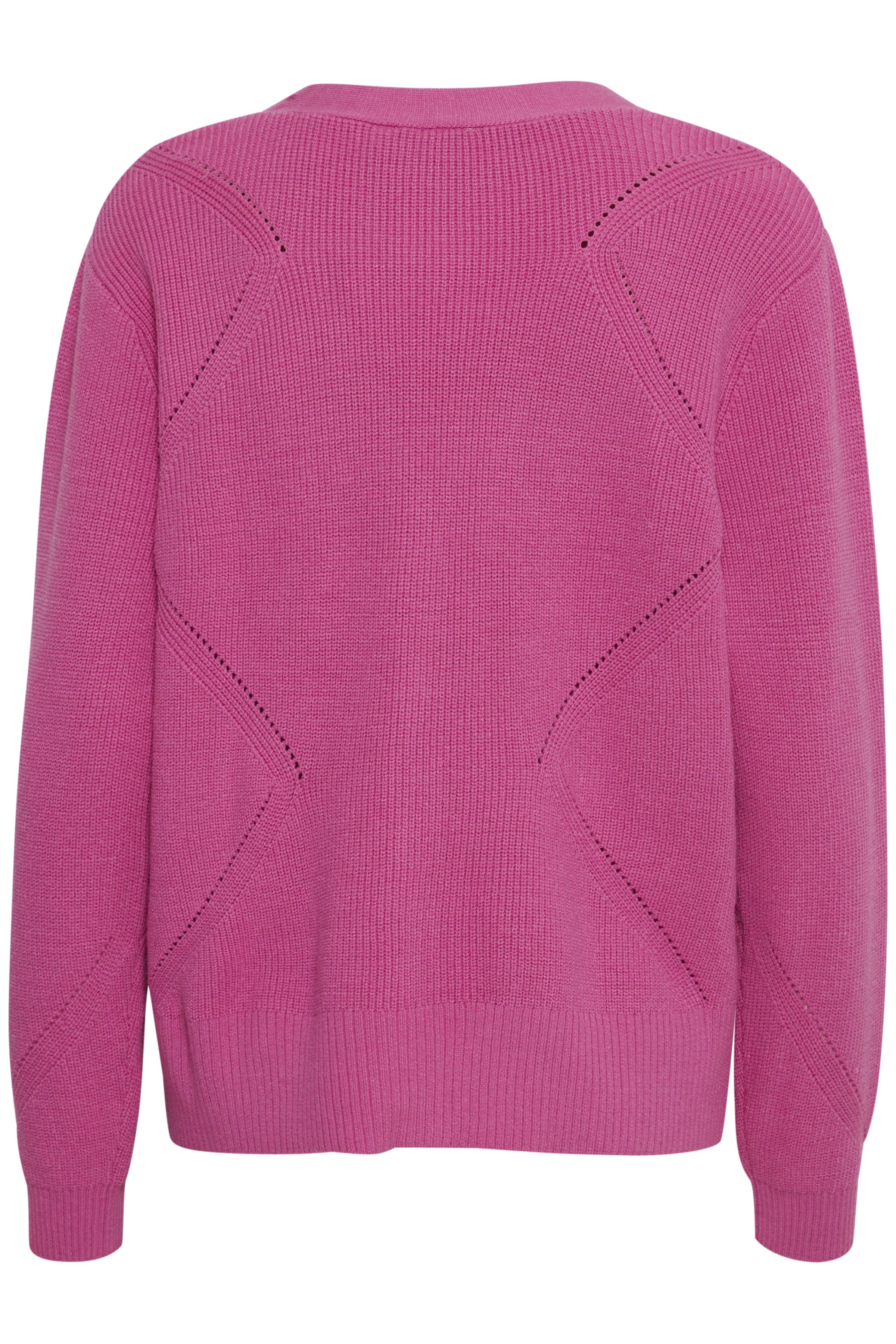 Cardigan ICHI Boston Super Pink - ECRU