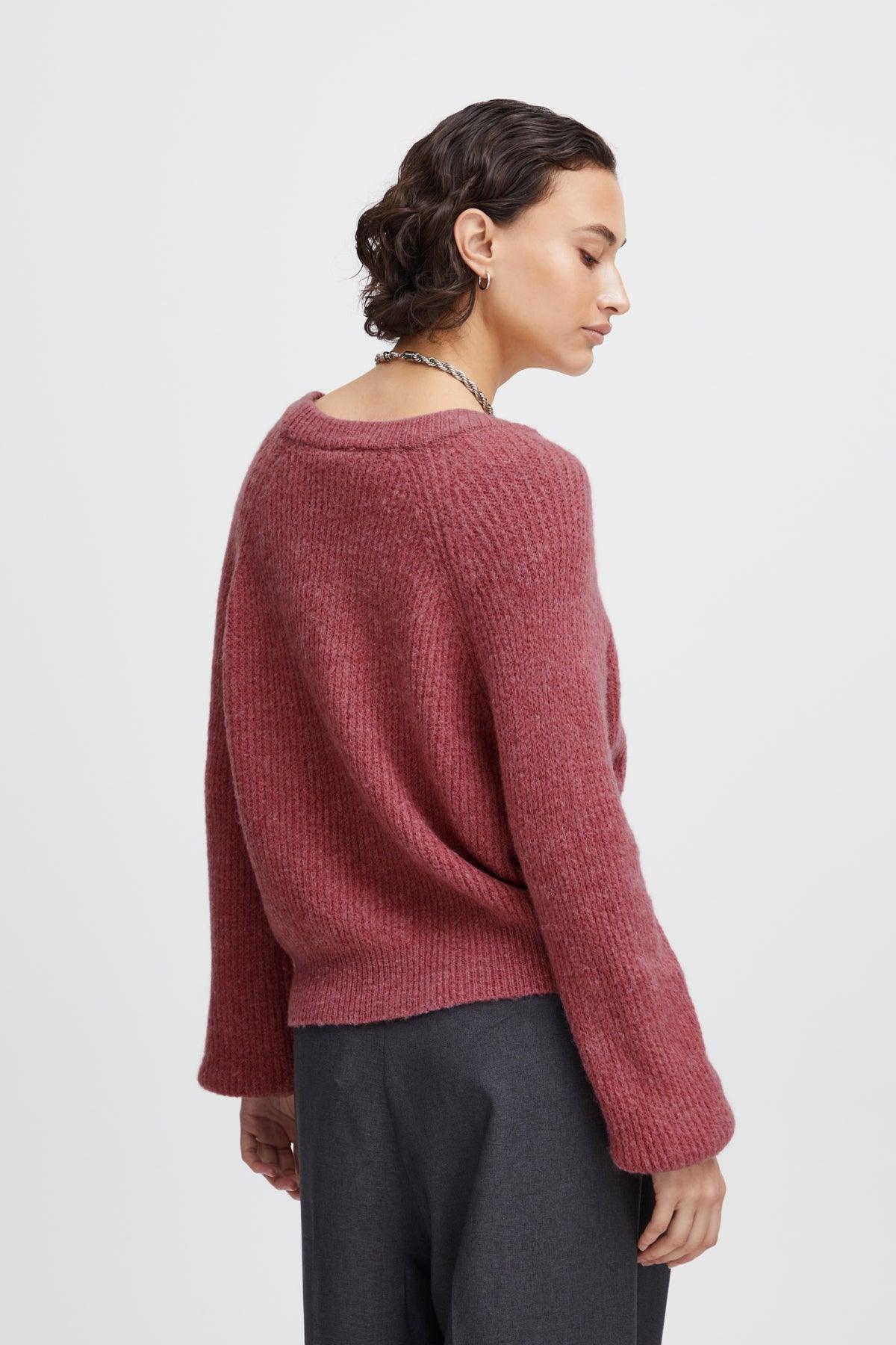 Cardigan ICHI Marin Heather Rose - ECRU