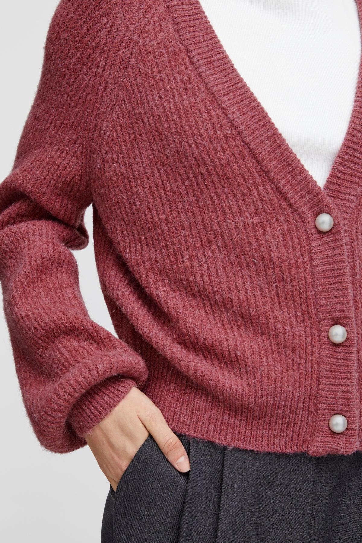 Cardigan ICHI Marin Heather Rose - ECRU