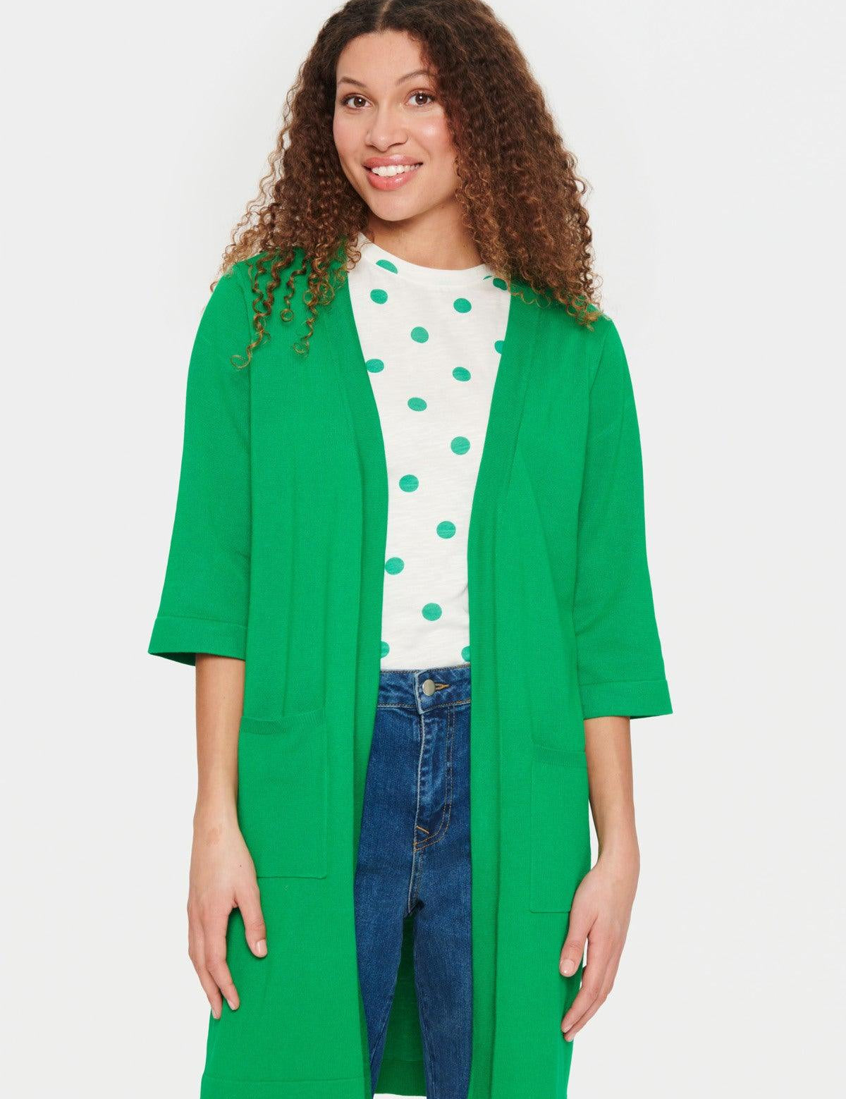 Cardigan Saint Tropez Kila Deep Mint - ECRU