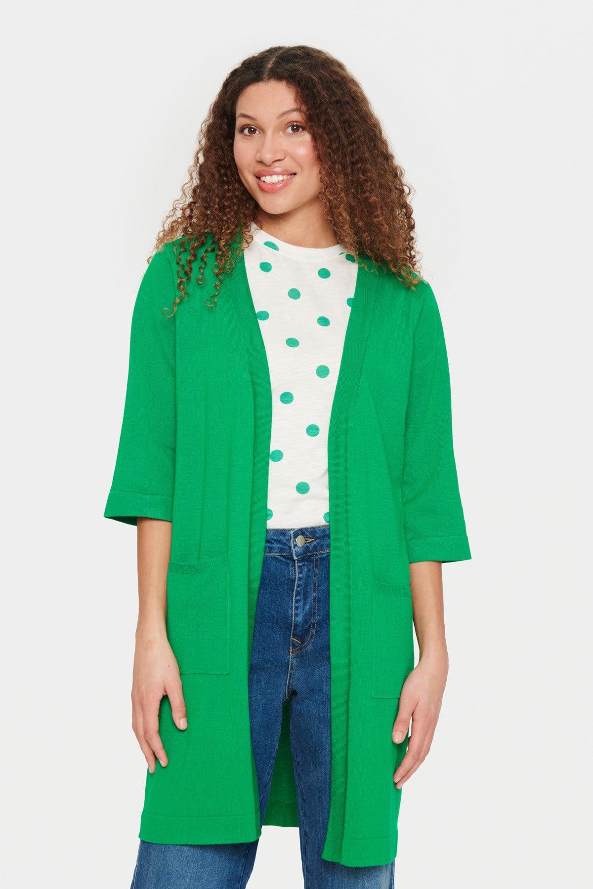 Cardigan Saint Tropez Kila Deep Mint - ECRU