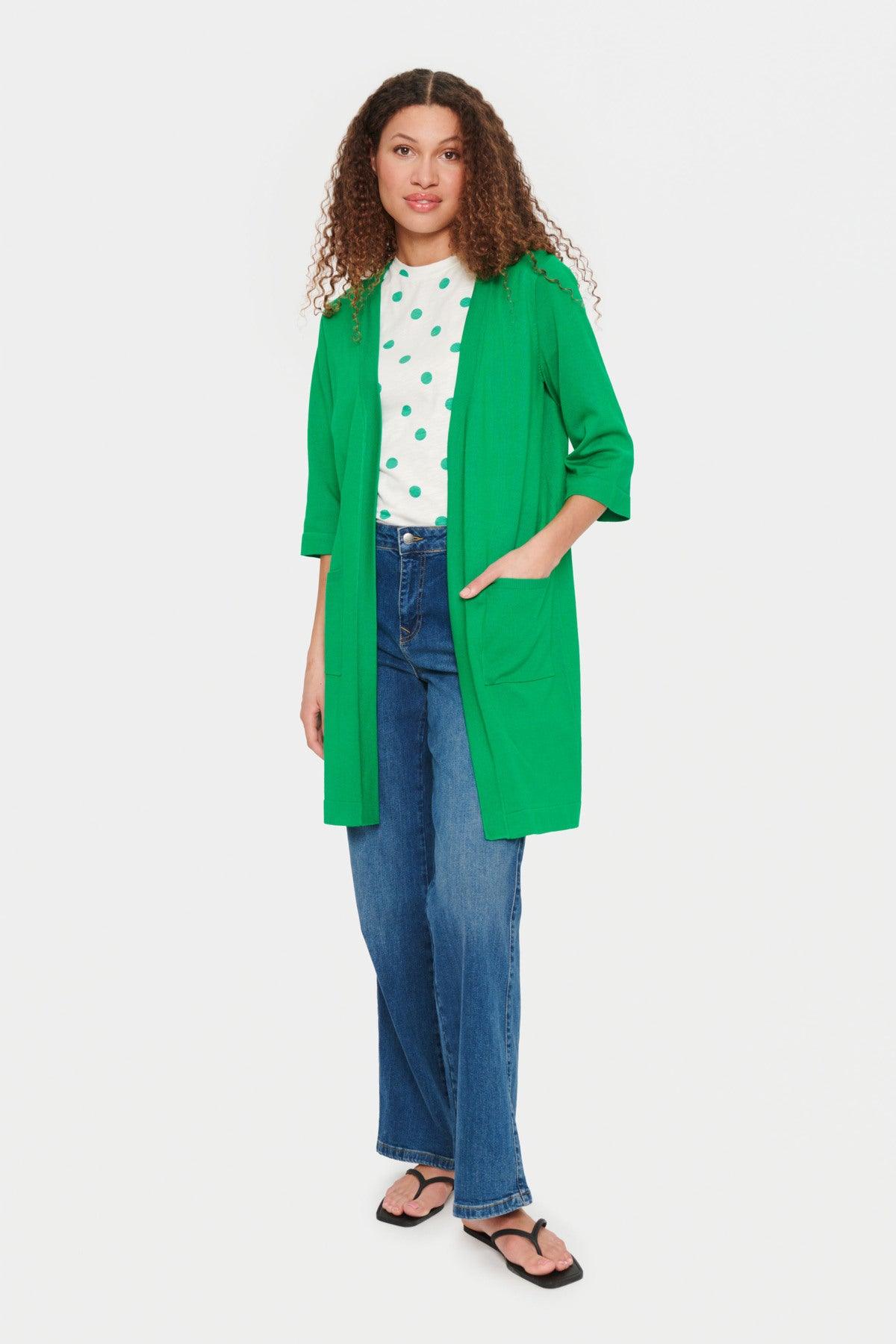 Cardigan Saint Tropez Kila Deep Mint - ECRU