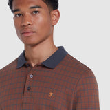 FARAH Knitted Polo Shirt Rutland Charcoal