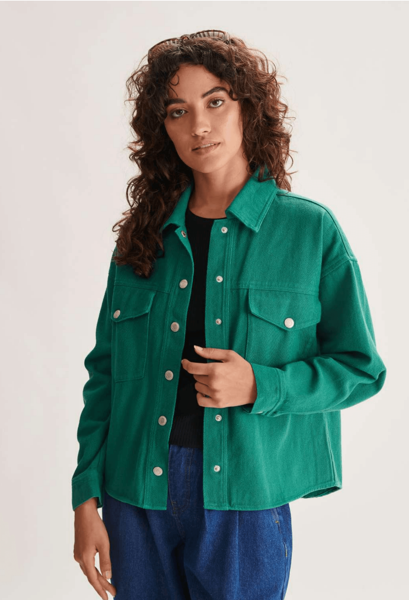 Chaqueta 24Colours Verde 90456 - ECRU