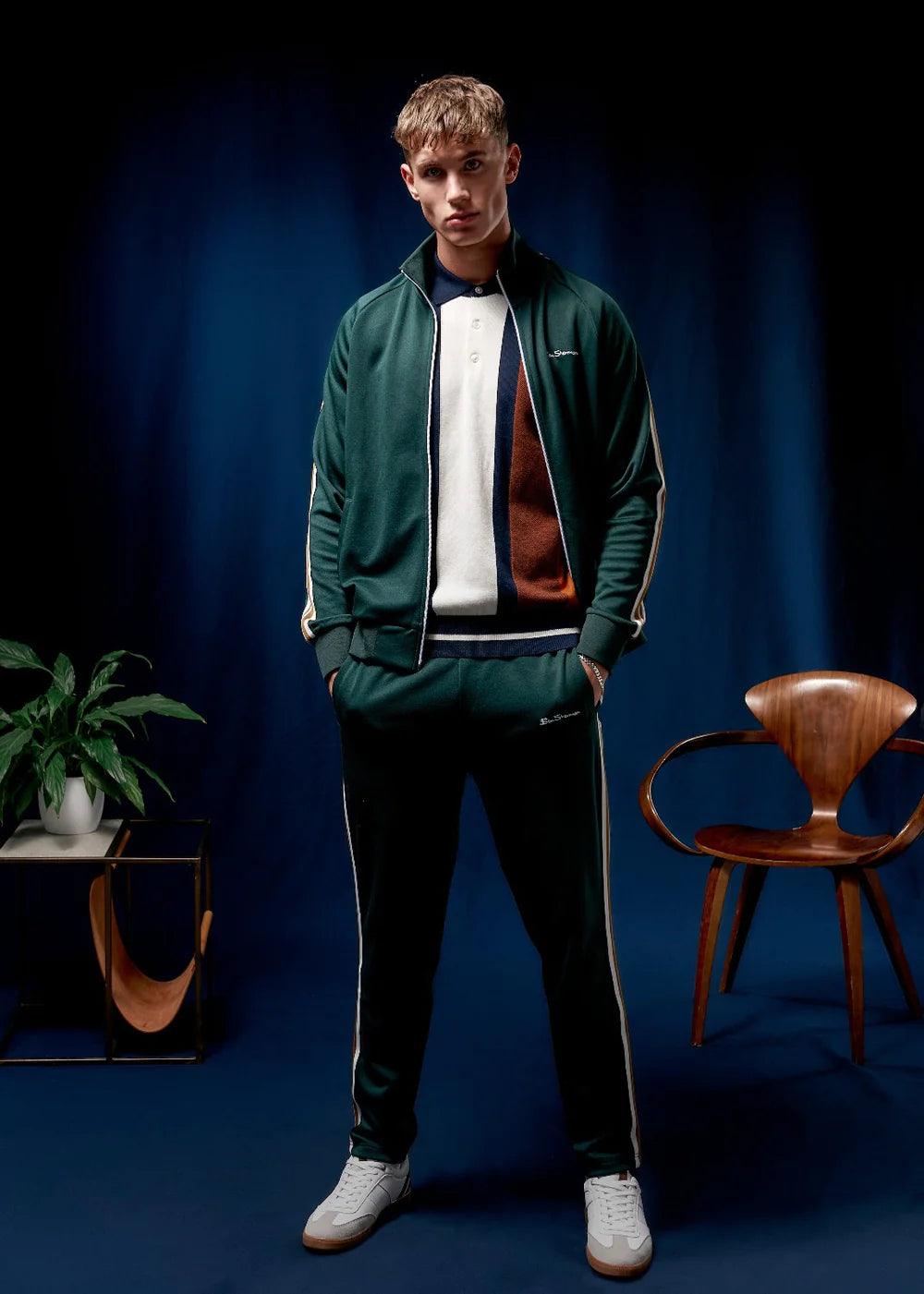 Chaqueta Ben Sherman de Chándal Signature House Taped Dark Green - ECRU