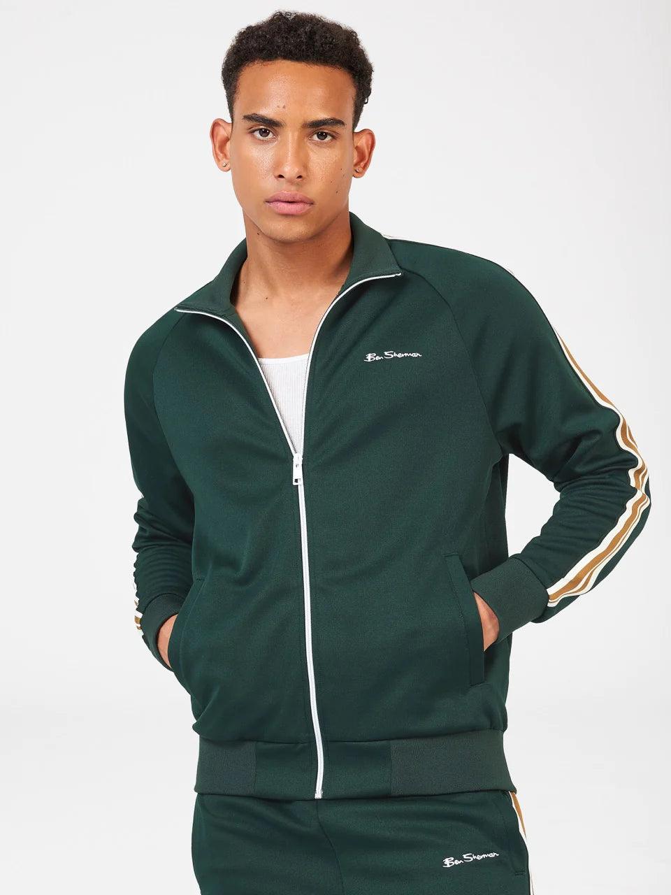 Chaqueta Ben Sherman de Chándal Signature House Taped Dark Green - ECRU