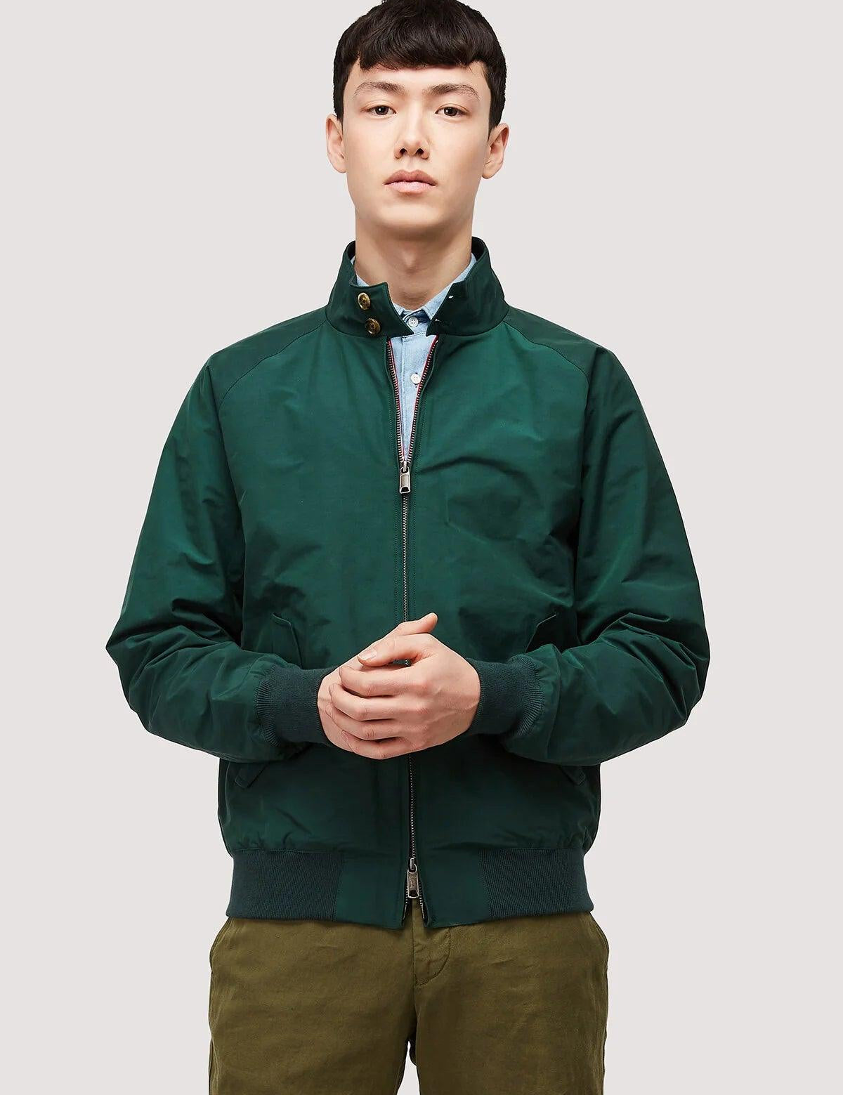 Chaqueta Harrington G9 Baracuta Cloth Racing Green - ECRU