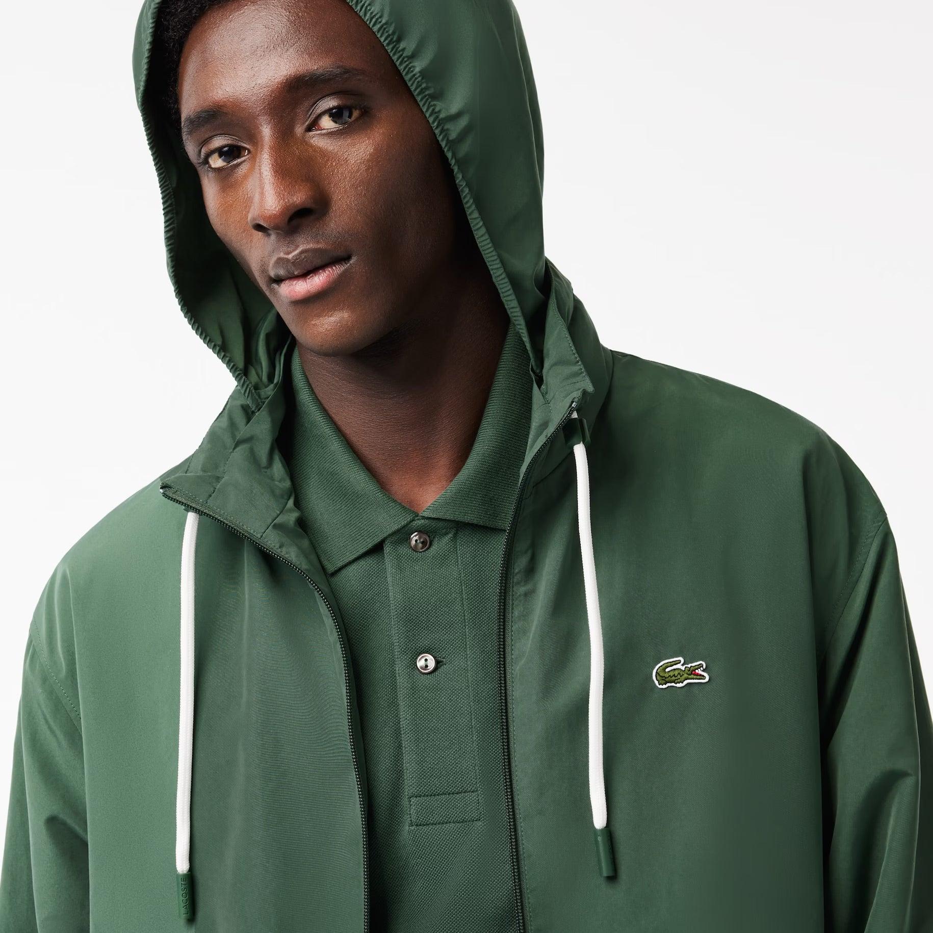 Chaqueta Lacoste Sportsuit corta resistente al agua con capucha desmontable - ECRU