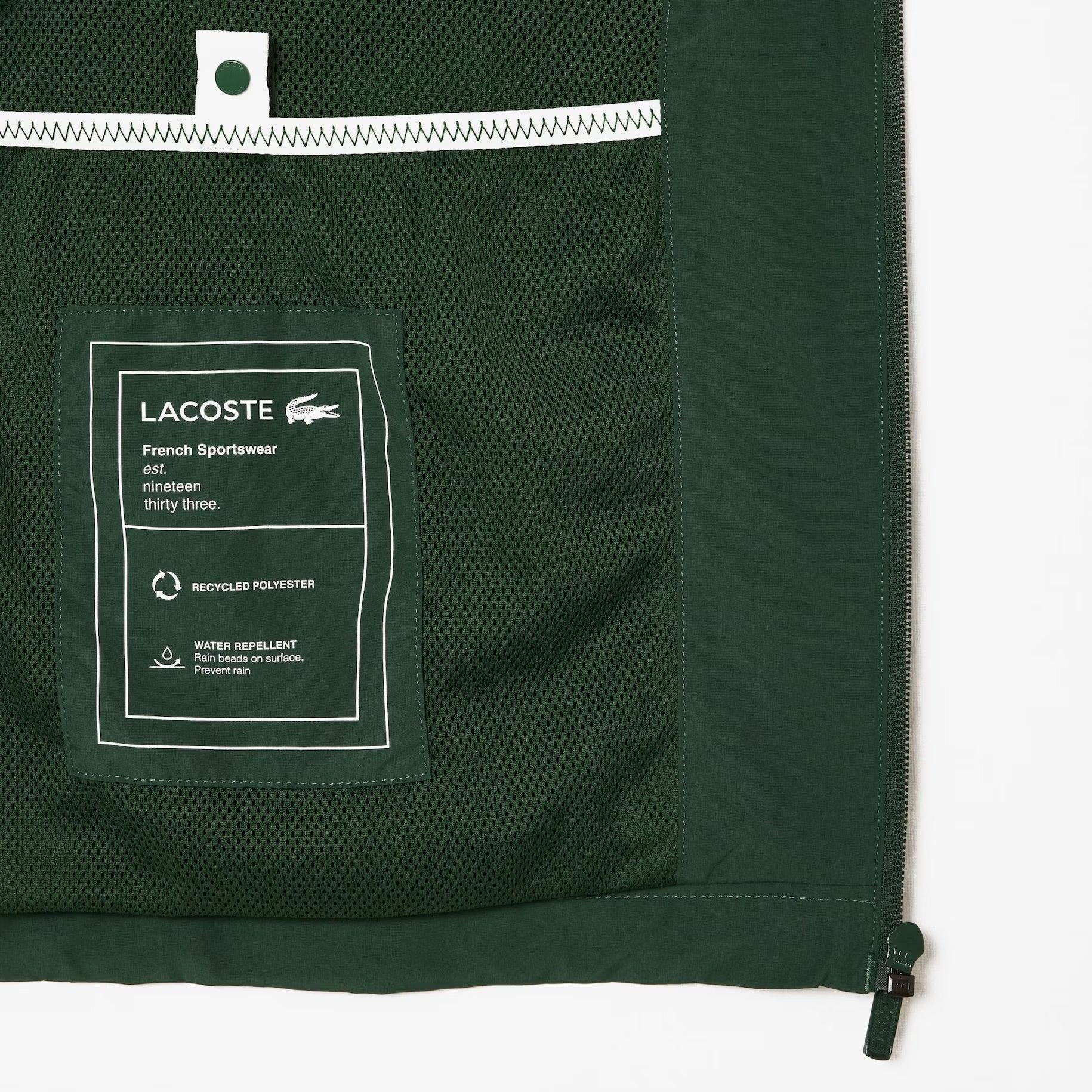 Chaqueta Lacoste Sportsuit corta resistente al agua con capucha desmontable - ECRU