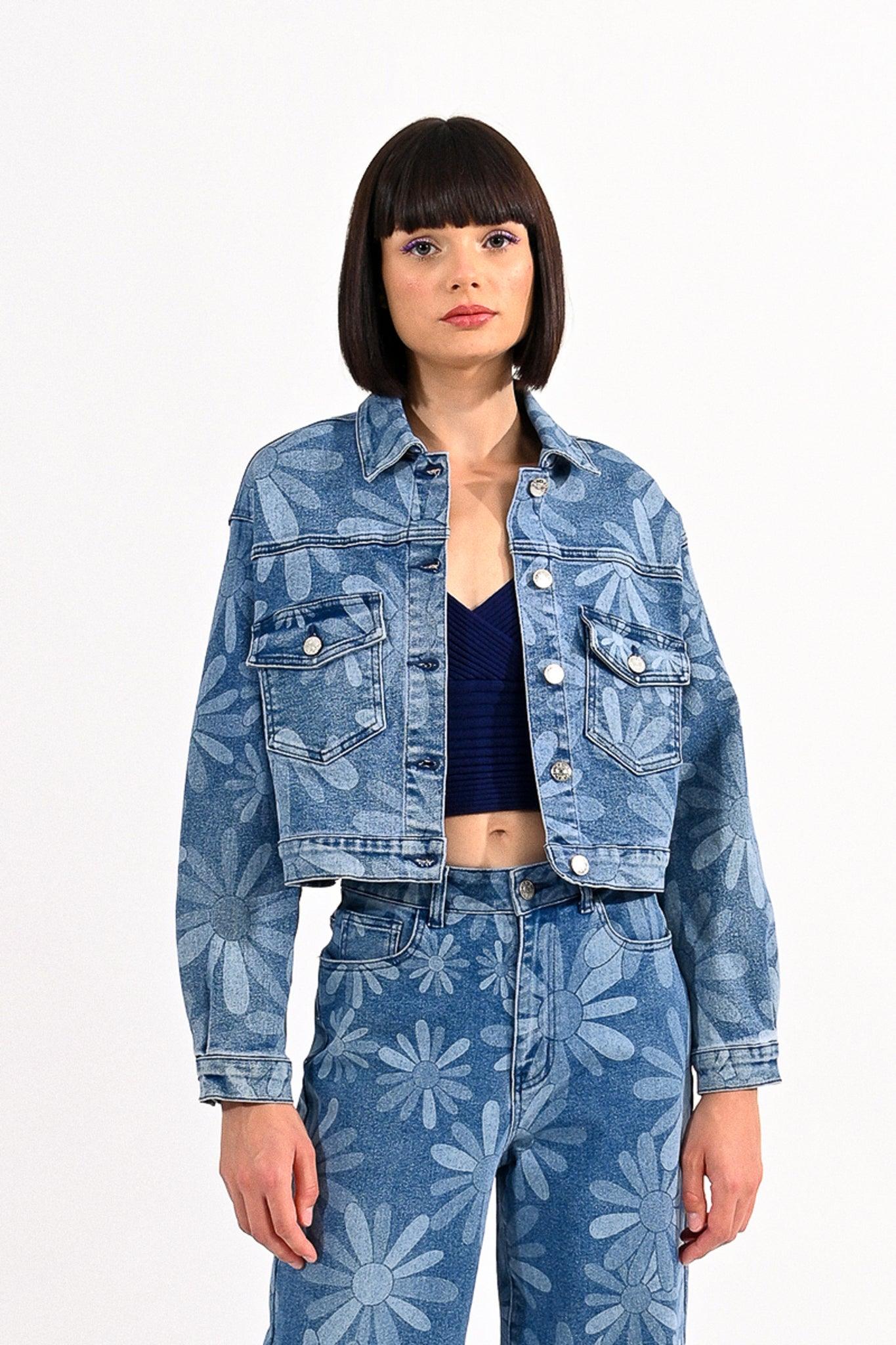 Chaqueta Lili Sidonio Vaquera con Estampado - ECRU