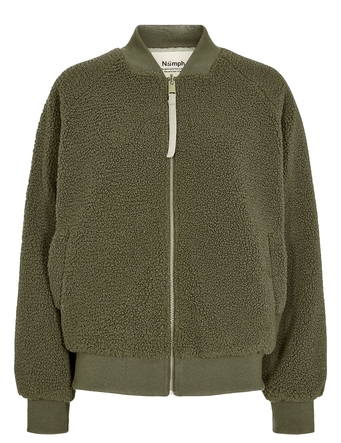 Chaqueta Nümph Bomber Nuetera Reversible Ivy Green - ECRU