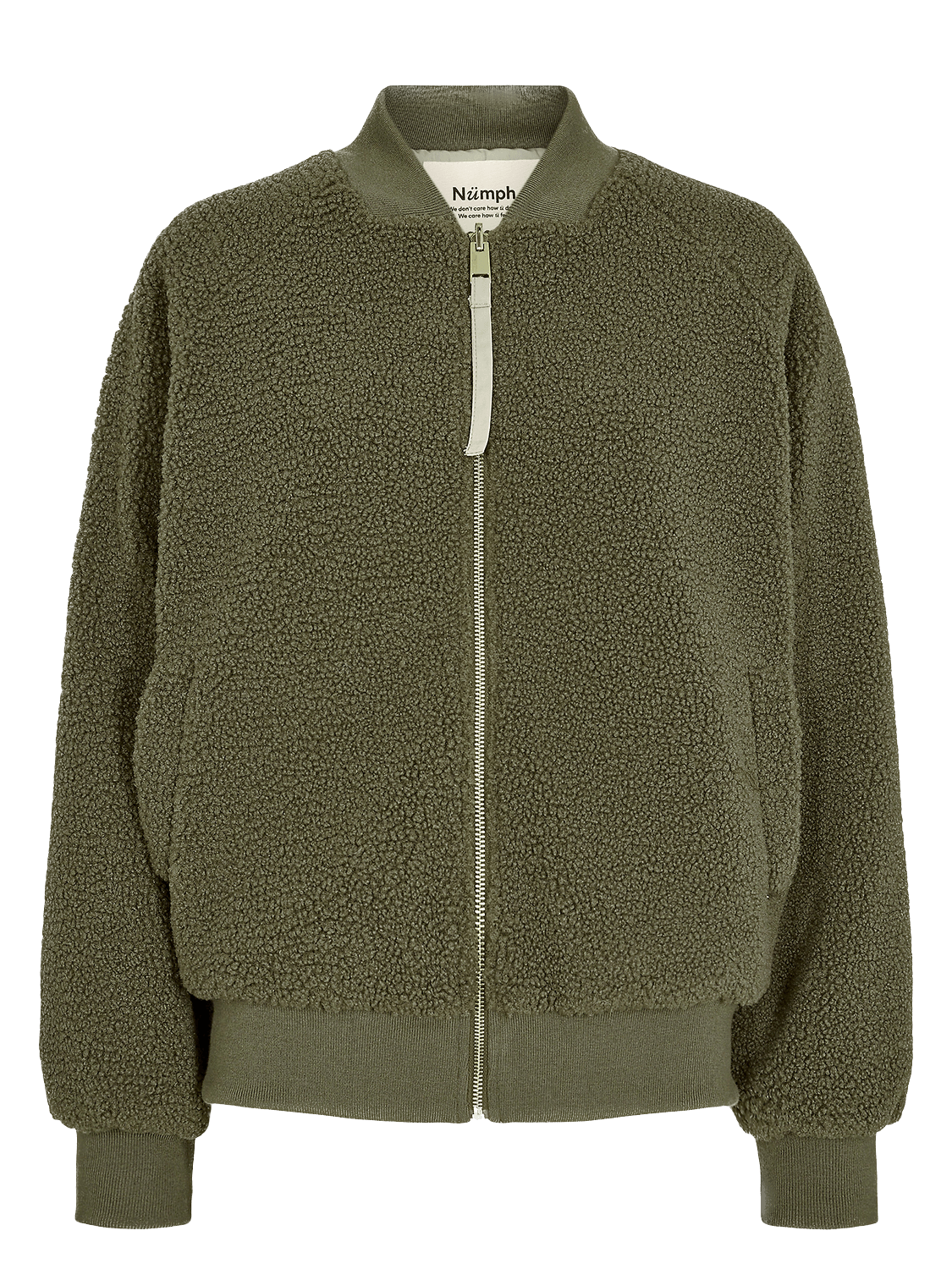 Chaqueta Nümph Bomber Nuetera Reversible Ivy Green - ECRU