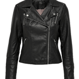 Chaqueta ONLY Gemma Biker Cuero Sintético Black - ECRU