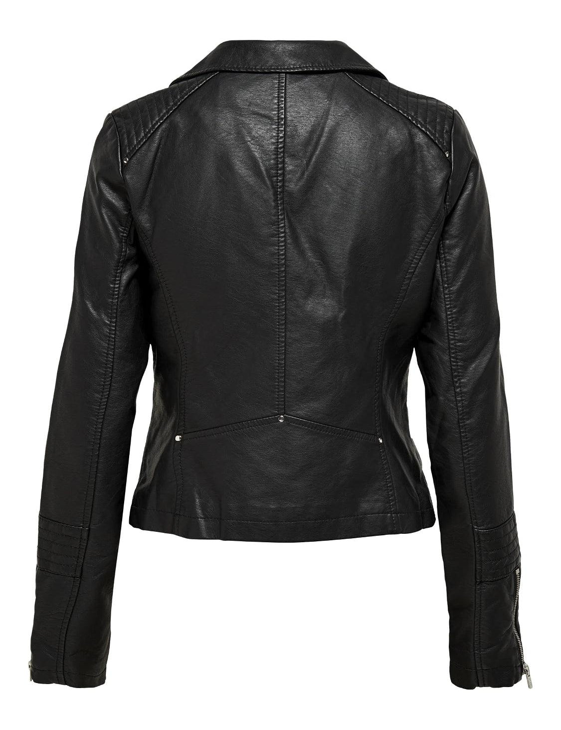 Chaqueta ONLY Gemma Biker Cuero Sintético Black - ECRU