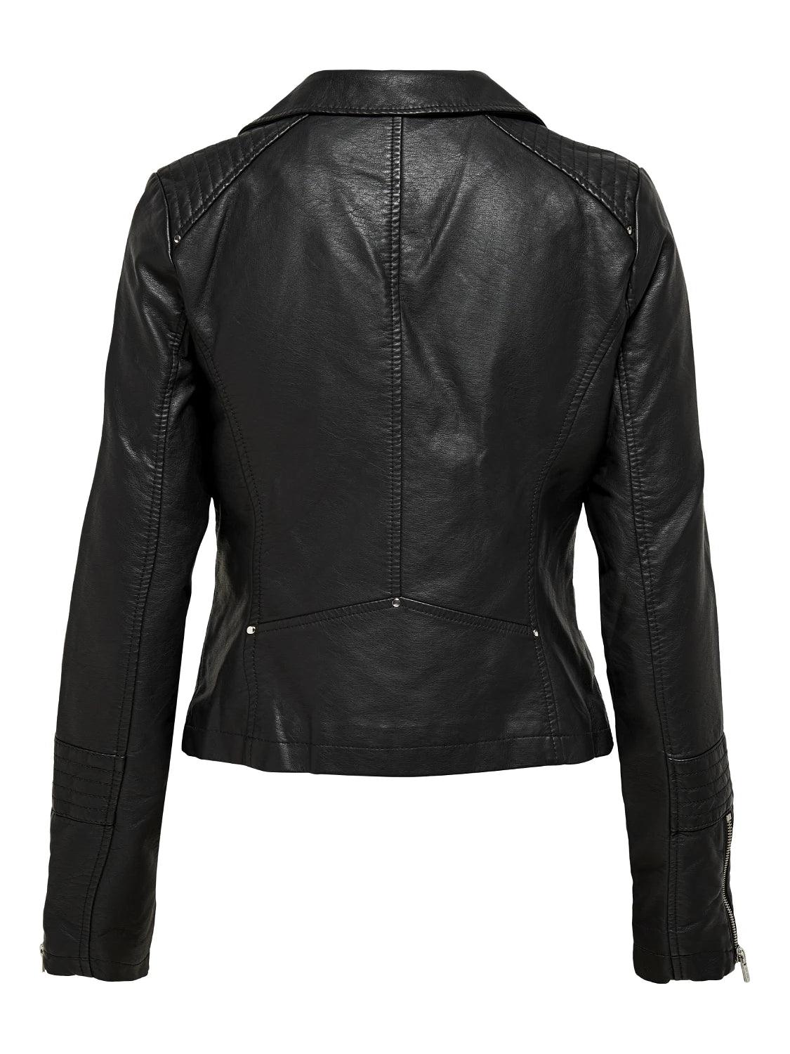 Chaqueta ONLY Gemma Biker Cuero Sintético Black - ECRU