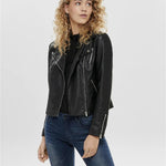 Chaqueta ONLY Gemma Biker Cuero Sintético Black - ECRU