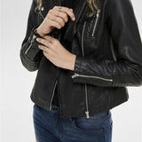 Chaqueta ONLY Gemma Biker Cuero Sintético Black - ECRU