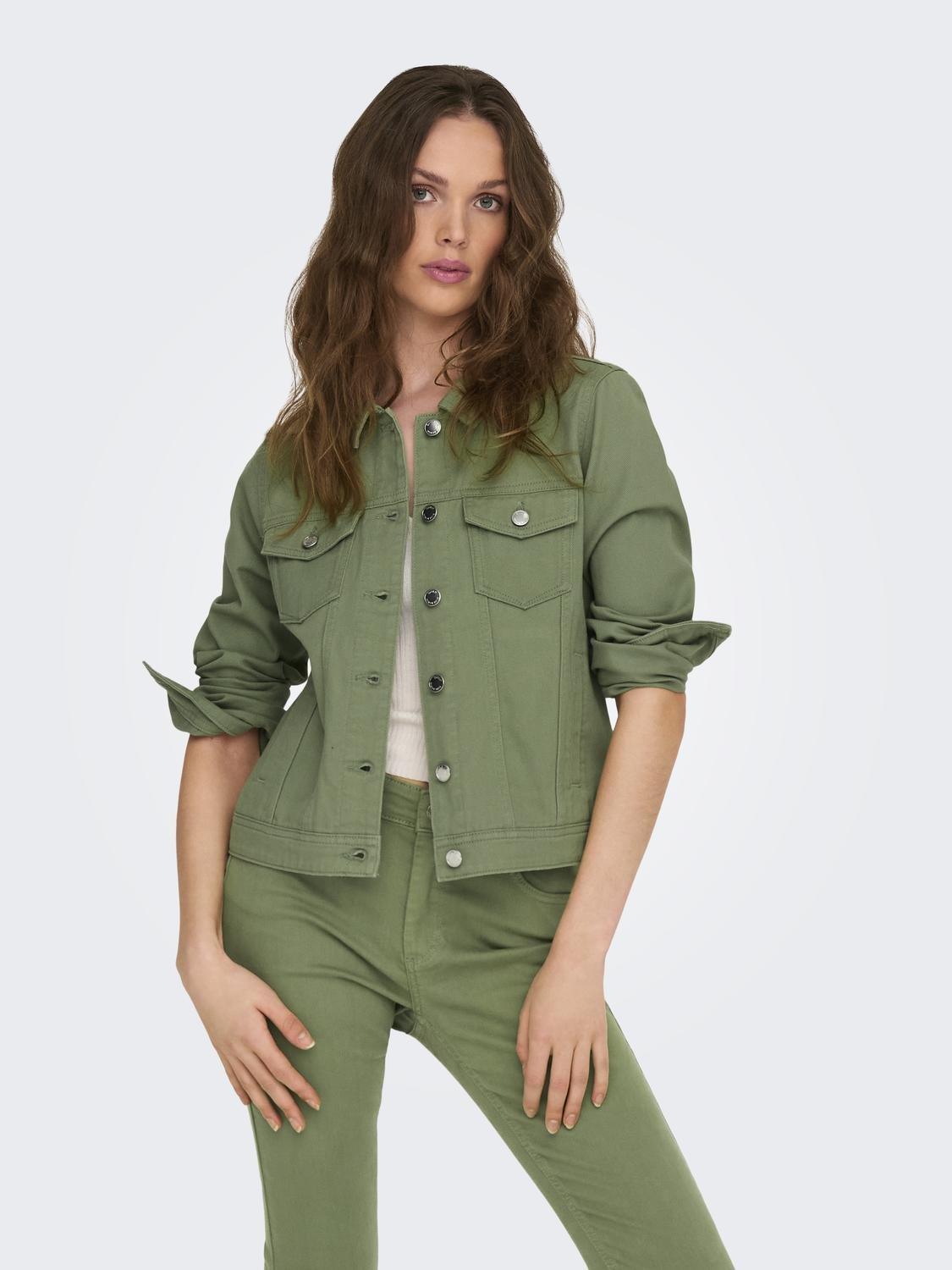 Chaqueta ONLY Tia Oil Green - ECRU