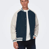 Chaqueta Only&Sons Chris Cuello Béisbol Dark Navy - ECRU