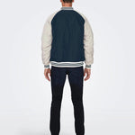 Chaqueta Only&Sons Chris Cuello Béisbol Dark Navy - ECRU