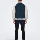 Chaqueta Only&Sons Chris Cuello Béisbol Dark Navy - ECRU