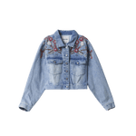 Chaqueta Salsa Jeans Vaquera con Detalles Bordados - ECRU