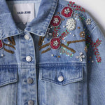 Chaqueta Salsa Jeans Vaquera con Detalles Bordados - ECRU