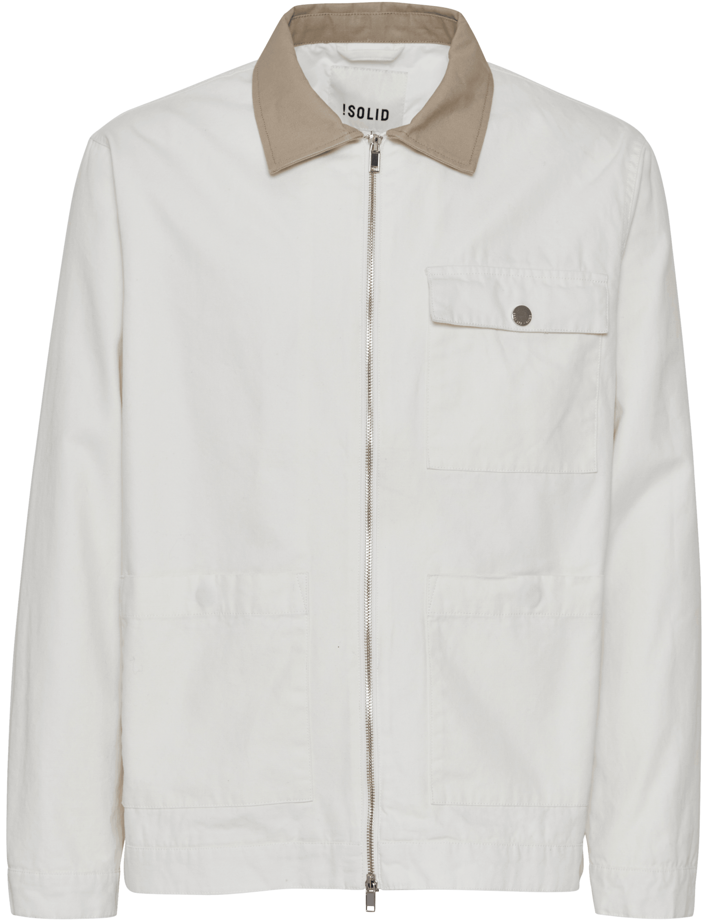 Chaqueta !Solid SDIb Zipper Off White - ECRU