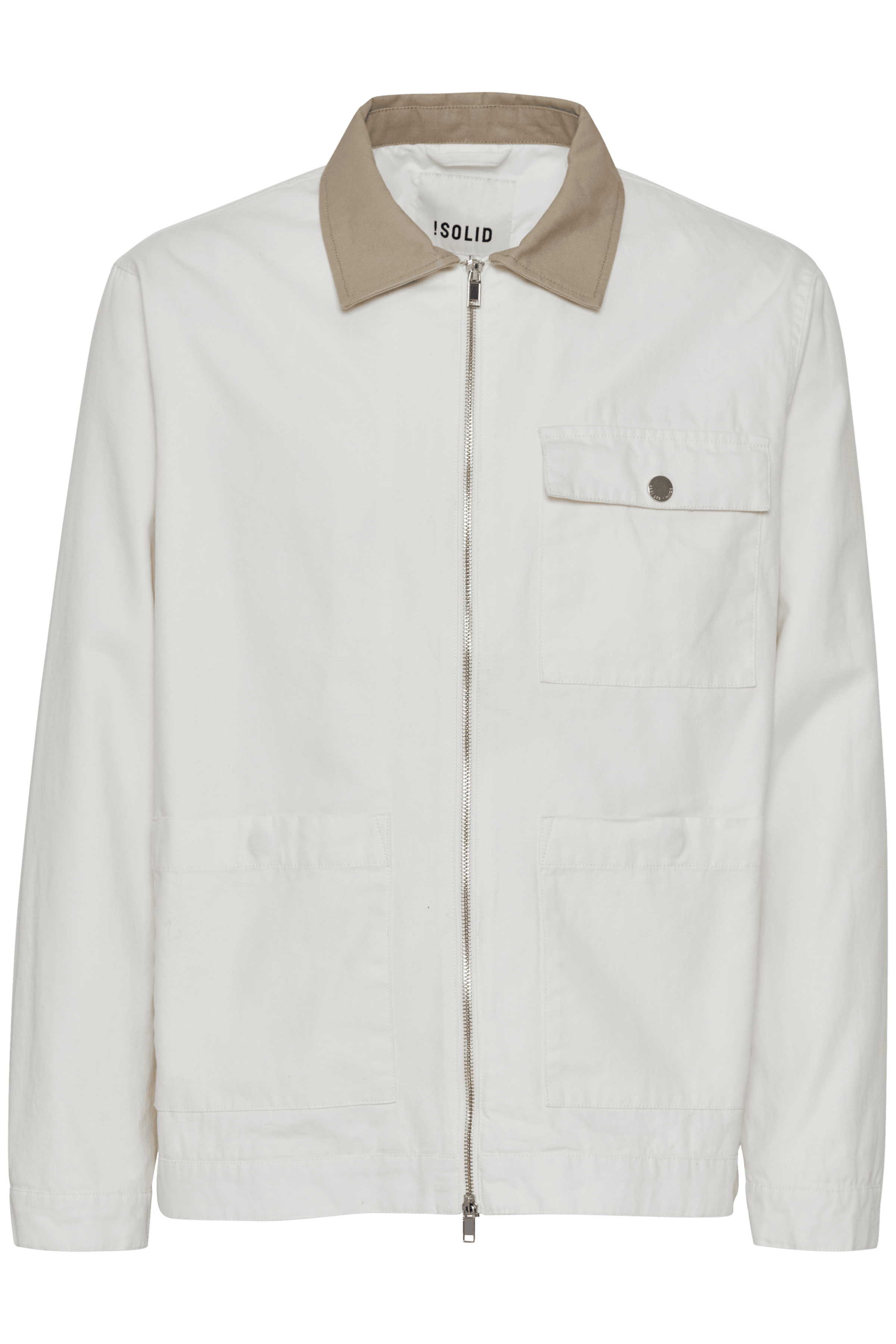 Chaqueta !Solid SDIb Zipper Off White - ECRU