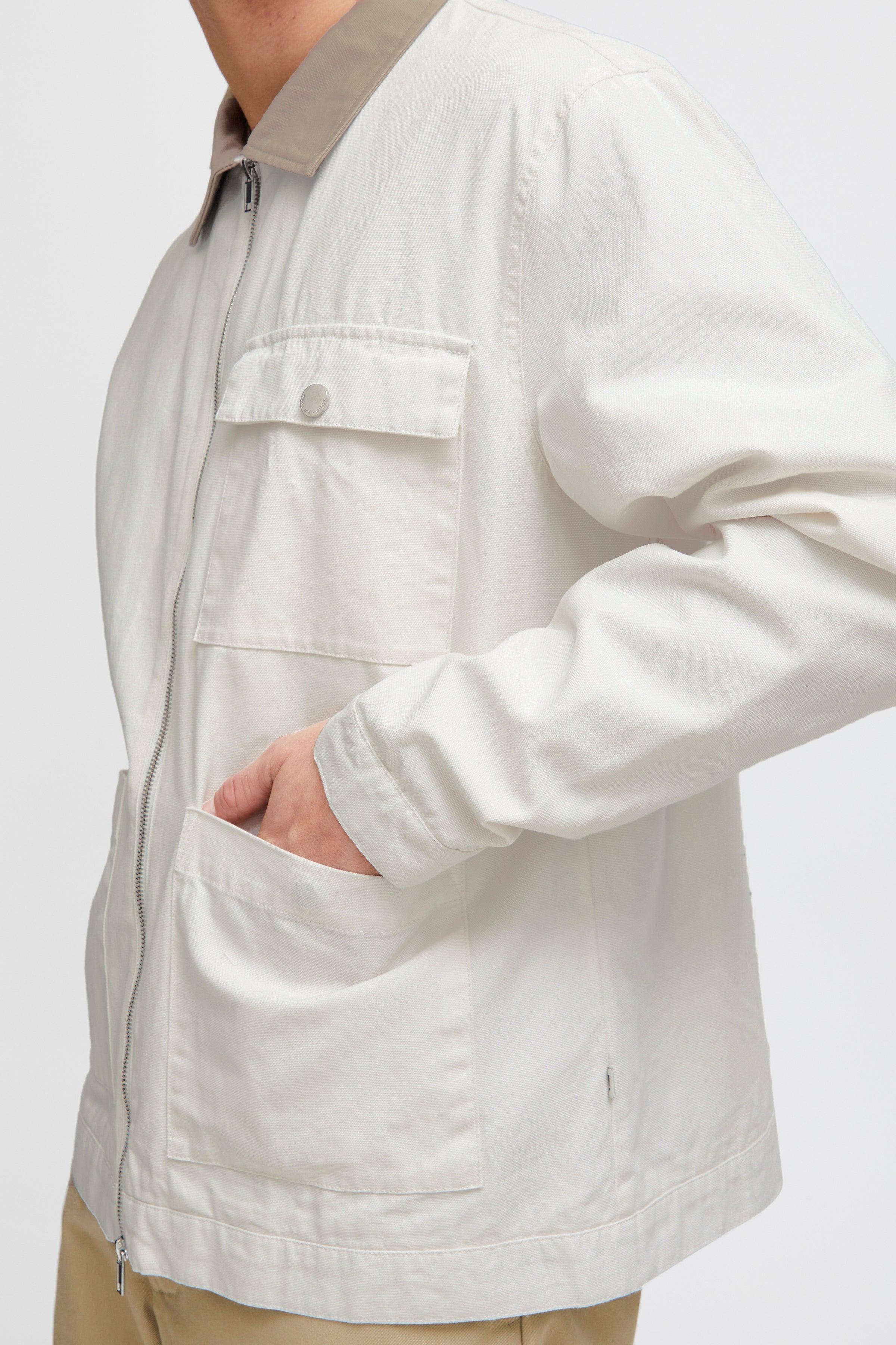 Chaqueta !Solid SDIb Zipper Off White - ECRU