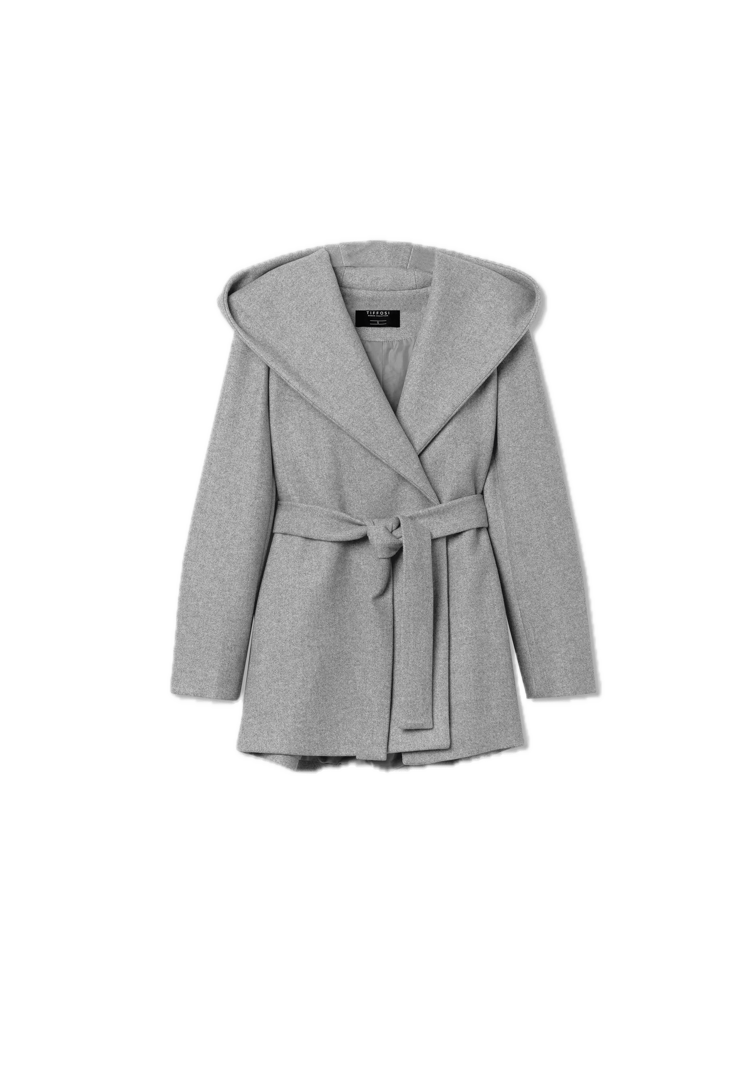 Chaqueta Tiffosi Cinturón y Capucha Gris - ECRU