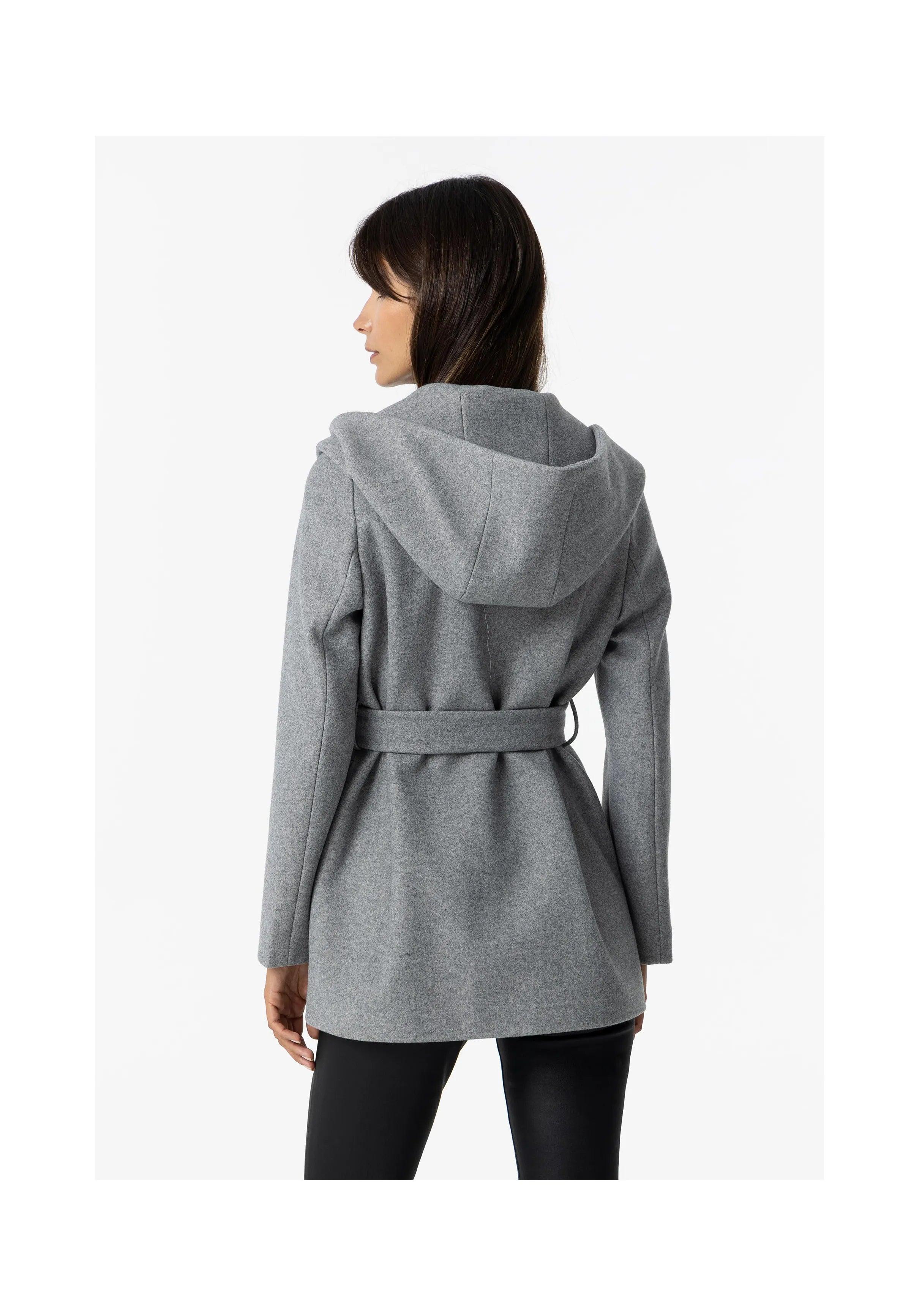 Chaqueta Tiffosi Cinturón y Capucha Gris - ECRU