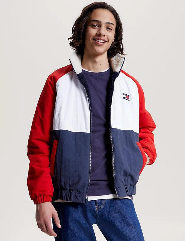 Chaqueta Tommy Jeans Reversible Sherpa - ECRU