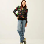 Chaqueta Xantik Black Flower Garden - ECRU