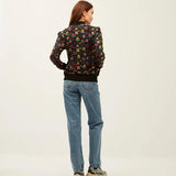 Chaqueta Xantik Black Flower Garden - ECRU