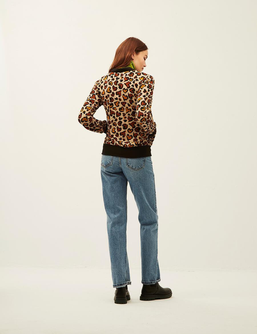 Chaqueta Xantik Off White Animal Print - ECRU