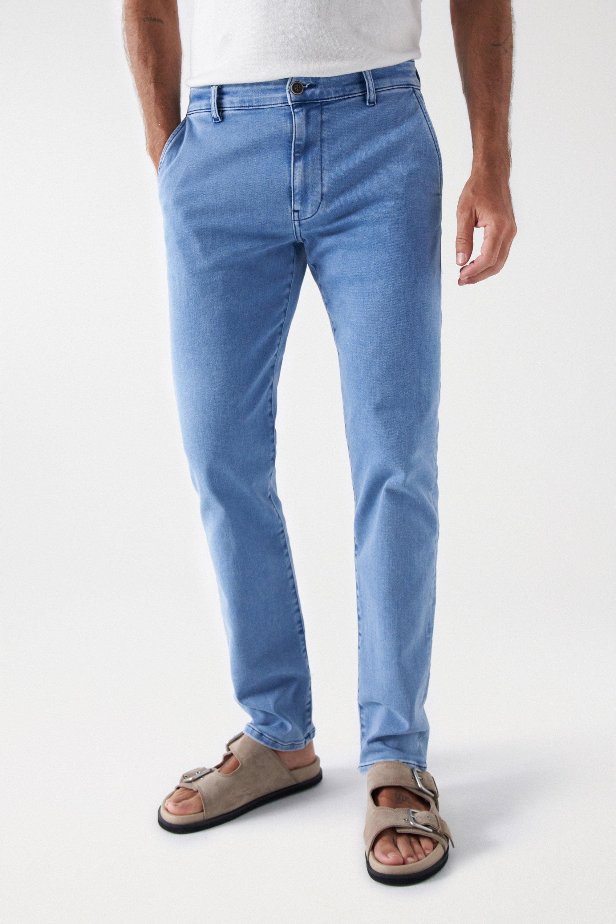 Chino Salsa Jeans S-Activ Slim Indigo Medium - ECRU