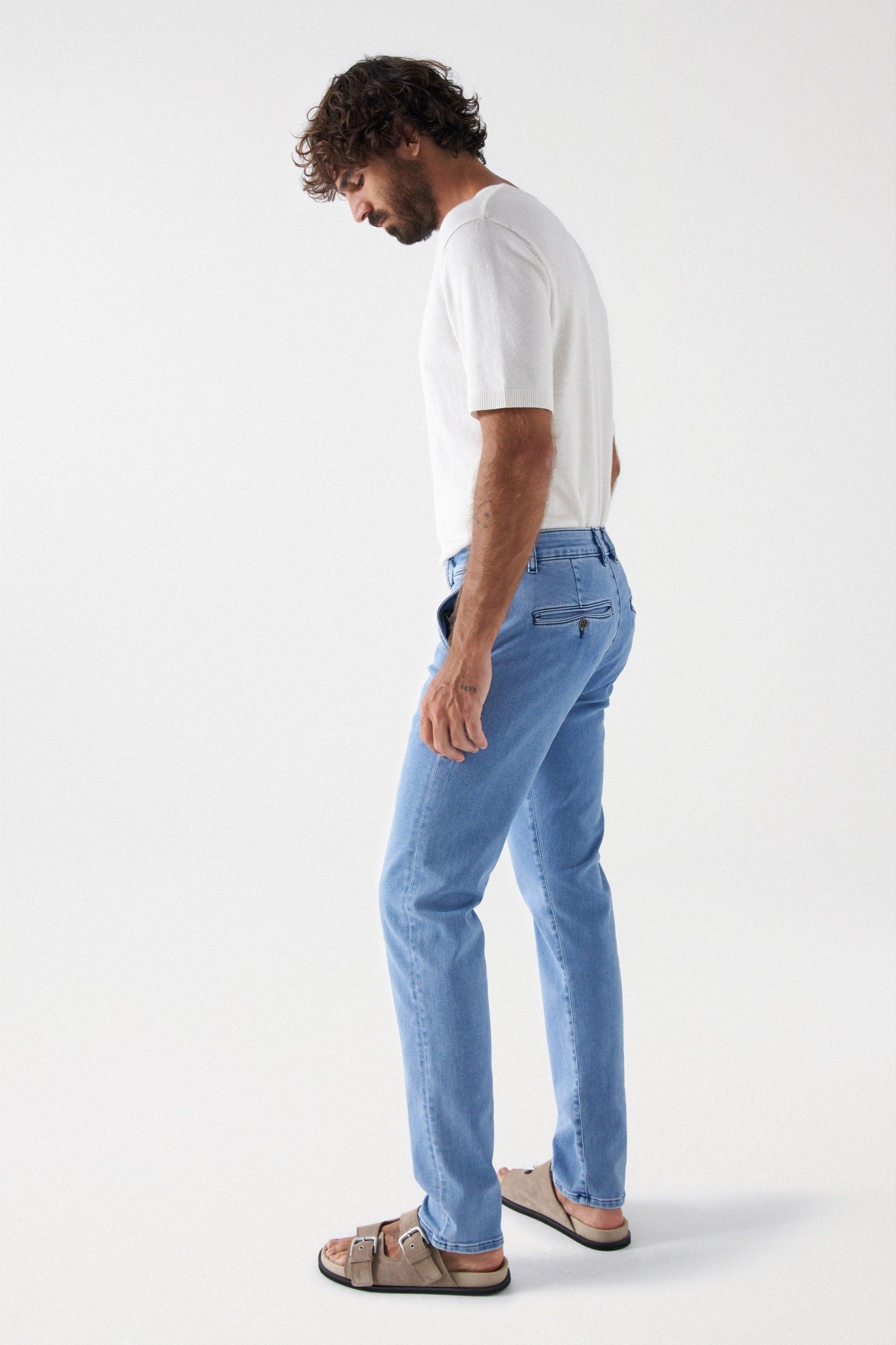 Chino Salsa Jeans S-Activ Slim Indigo Medium - ECRU