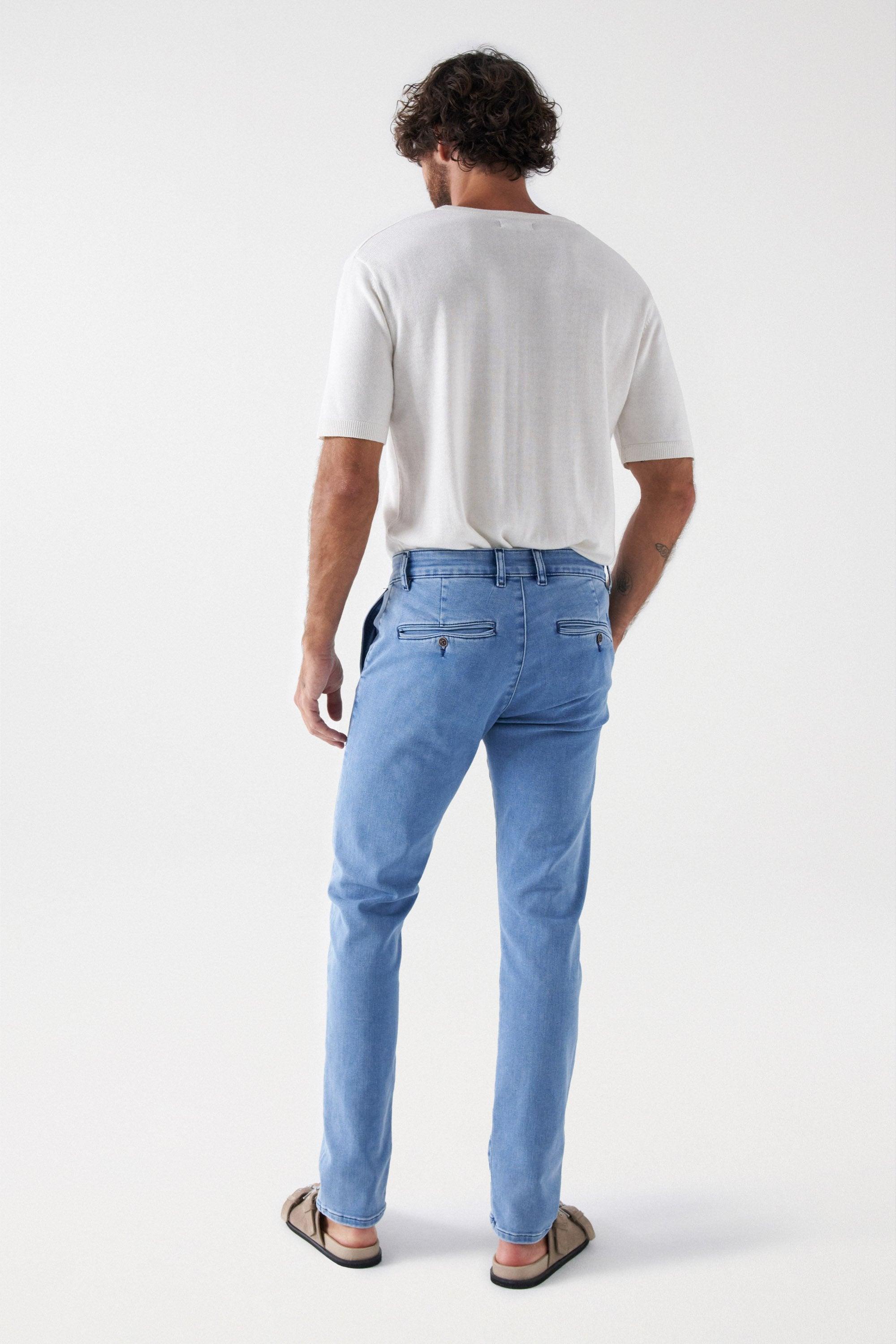 Chino Salsa Jeans S-Activ Slim Indigo Medium - ECRU