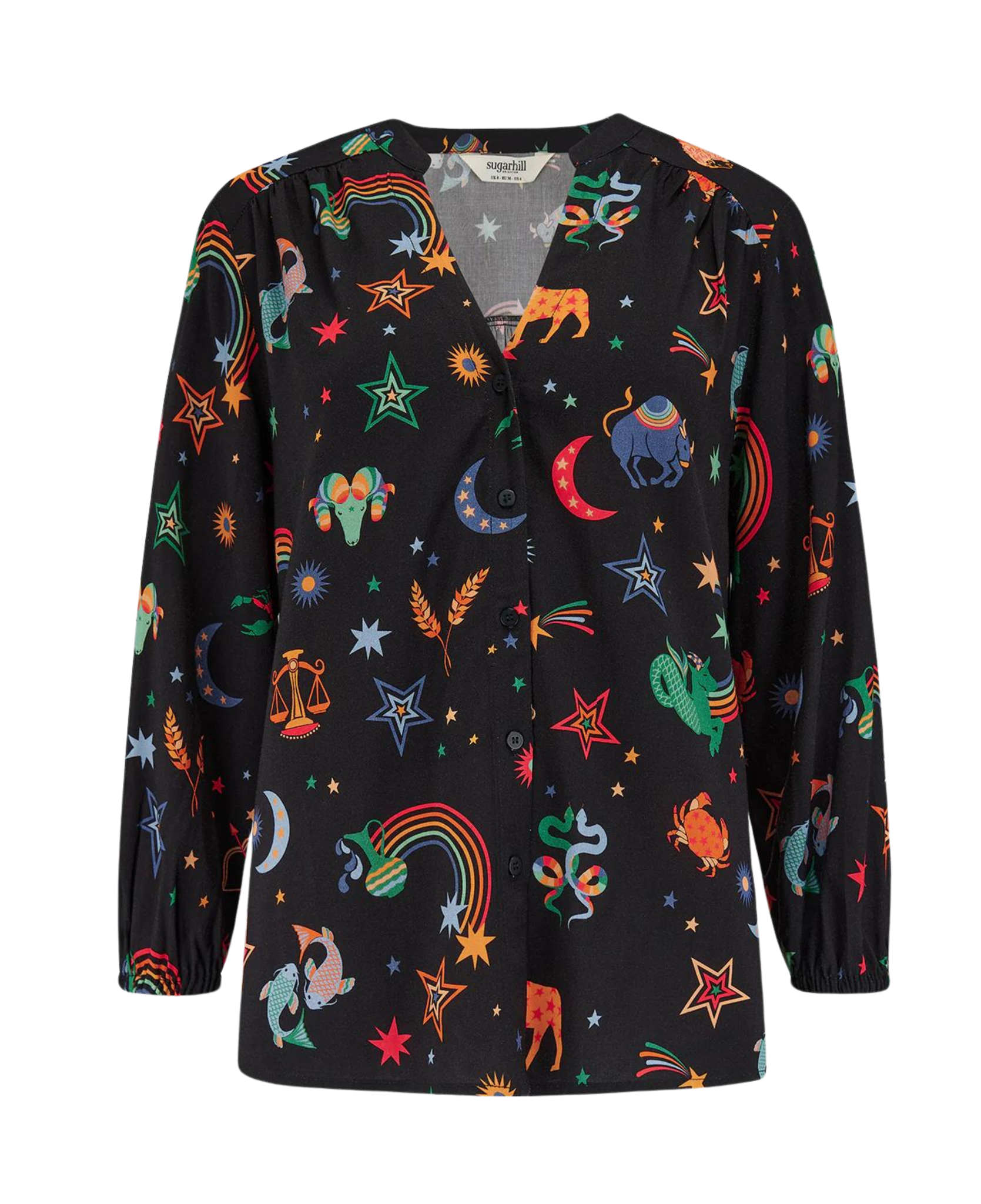 Blusa SUGARHILL Elkie Black, Zodiac Rainbow Skies